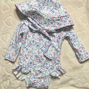 Floral Baby Onesie with Hood